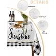 thumbnail image 2 of Sunflowers Table Cloth, Waterproof Tablecloth for Square Tables, Yellow Floral Botanical Black White Plaid Farmhouse Reusable Washable Fabric Table Cover for Restaurant Kitchen Dining Tables 60"x60", 2 of 9