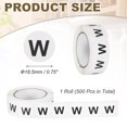 thumbnail image 2 of Uxcell Letter Inventory Labels, Round Circle Dots Stickers for Organization Letter W 0.75 inch, 2 of 7