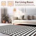 thumbnail image 2 of ODIKA 6'x9' Machine Washable Non-Slip Area Rug, Abstract Checkered Tile Design Throw with Subtle Accents High Traffic Rug, Black, 131499, 2 of 7
