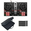 Hercules DJCONTROL INPULSE 200 MK2 2-Channel DJ Controller with Multipurpose Padded Utility Case Package