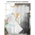 thumbnail image 4 of No Hook Cloth Fabric Shower Curtain with Snap in Liner, Grey Geometric Beach Waterproof Shower Curtains Set with See Through Top Window, Ombre Waves Moire Abstract Art Bath Curtains Shower 48"x72", 4 of 6