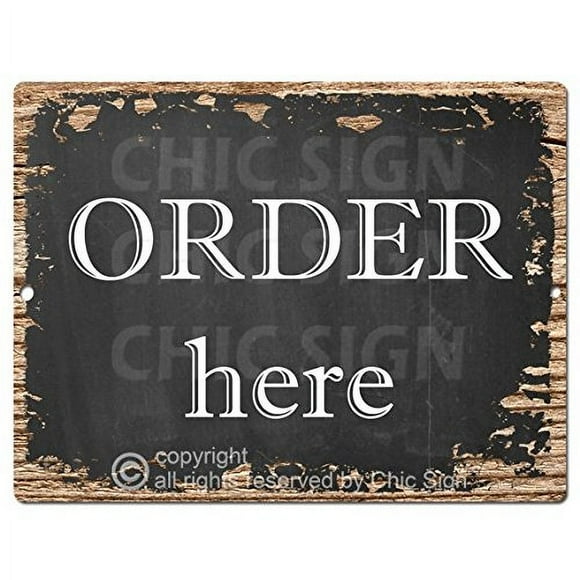 Order here Sign Rustic Vintage Retro Kitchen Bar Pub Coffee Shop Wall Decor 9"x12" Metal Plate Sign Home Store Decor Plaques