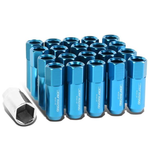 DNA Motoring LG-T888-15-LB 20-Piece M12 x 1.5 Aluminum Alloy Wheel Lug Nuts+Adapter Key (Light Blue)