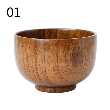 

UMMH Wooden Bowl Japanese Style Wood Rice Soup Bowl Salad Bowl Food Container Large Small Bowl for Kids Tableware Wooden Utensils