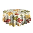 thumbnail image 5 of Autumn Fall Leaves Pattern Round Tablecloth 60" X 60",Wrinkle Wipeable Table Cloth for Kitchen Dining Room Picnic Patio Party, 5 of 6