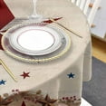 thumbnail image 4 of Country Star 4th of July Round Tablecloth 60 Inch - Waterproof Fabric Table Cloth Protector, Rustic Texas Star Blue Red Tablecloths Washable Table Cover for Kitchen Banquet Party, 4 of 6