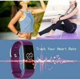 thumbnail image 4 of Termómetro de muñeca conectado resistente al agua IP68 - Reloj deportivo inteligente para hombres y mujeres - Podómetro para correr, dormir y hacer ejercicio - Azul, 4 of 5