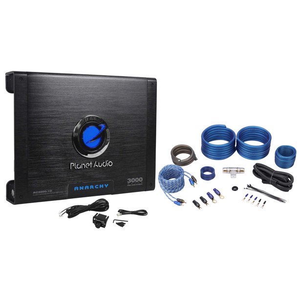 Audio AC3000.1D 3000W 1 Ohm Class D Mono Car Amplifier+Amp Kit+Remote