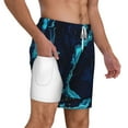 thumbnail image 3 of Goofa Blue Marble And Gold Printed Men's Swim Trunks Board Shorts Quick Dry Mens Swimming Trunks with Compression Liner,Breathable Fit Hawaii Beach Shorts-X-Large, 3 of 9