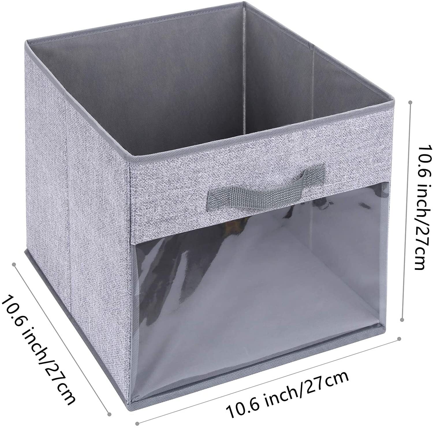 DIMJ Foldable Fabric Wardrobe Storage Bins Set - Stackable, with Handles and Dividers, Size: 16.81 x 11.85 x 1.26, Gray