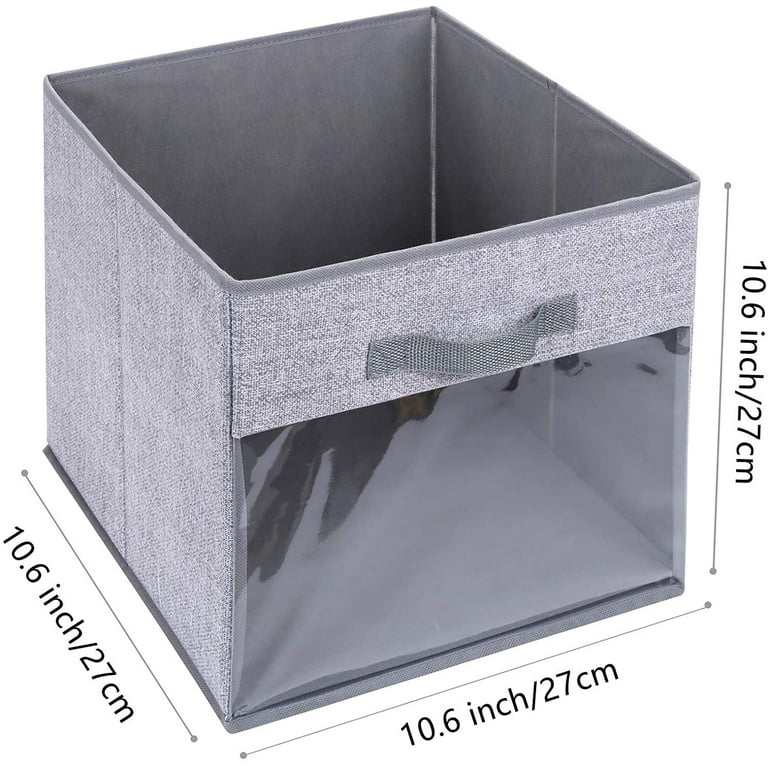 DIMJ Storage Bins with Lids, 3 Pcs Large Foldable Fabric Closet Organizer Storage Bins with Handle, Cube Storage Basket Box for Shelf, Bedroom, Office