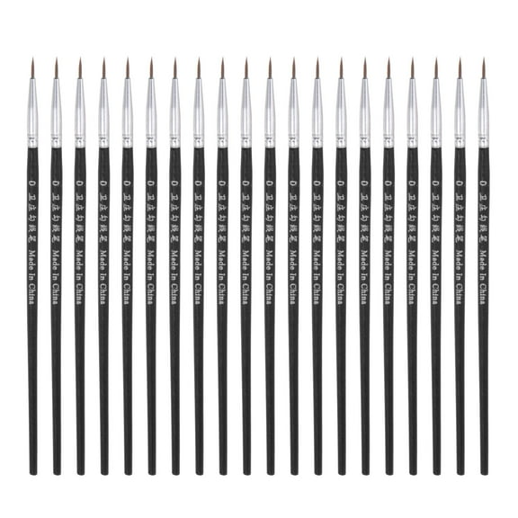 Uxcell 50pcs Detail Paint Brushes 6mm Nylon Painting Brush for Watercolor Acrylic Painting(0#), Black