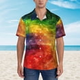 thumbnail image 3 of Colored Rainbow Mens Hawaiian Shirt Short Sleeve Casual Button Up Tropical Summer Beach Shirt, 3 of 9