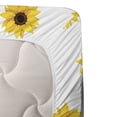 thumbnail image 3 of Ambesonne Yellow Fitted & Top Sheet Set with Shams, Sunflower Pattern Nature, Yellow, 3 of 4