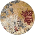 thumbnail image 2 of Unique Loom Outdoor Modern Collection Area Rug - Foliage (3' 3" Round Multi/Gray), 2 of 9