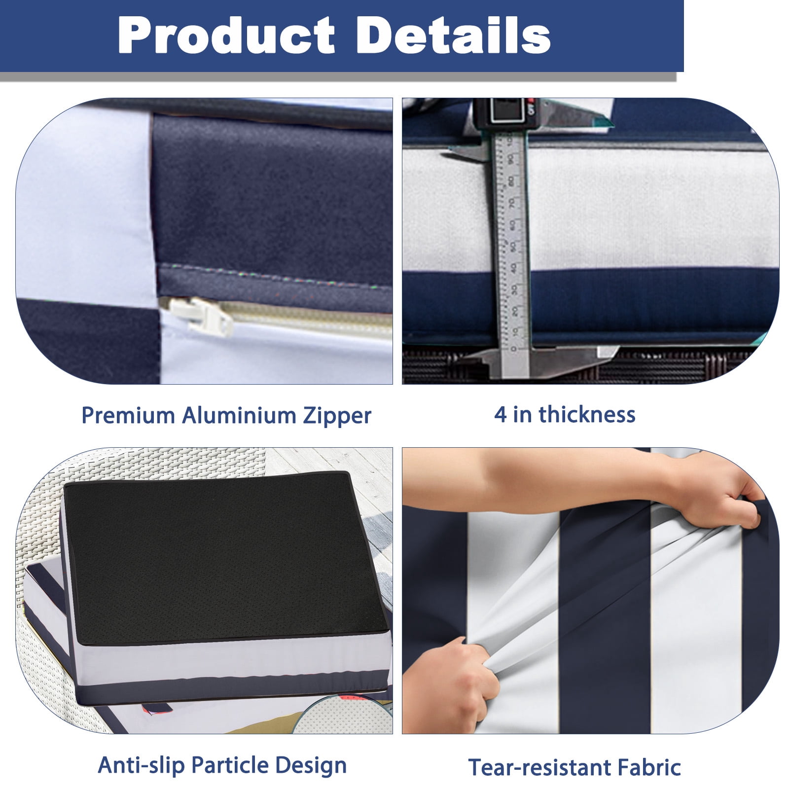 Outdoor Replacement Cushions for Patio Furniture,14-Piece Patio Water-Resistant Replacement Sofa Cushions Fits 6-seat Sectional Rattan Conversation Set,Liner&Cover