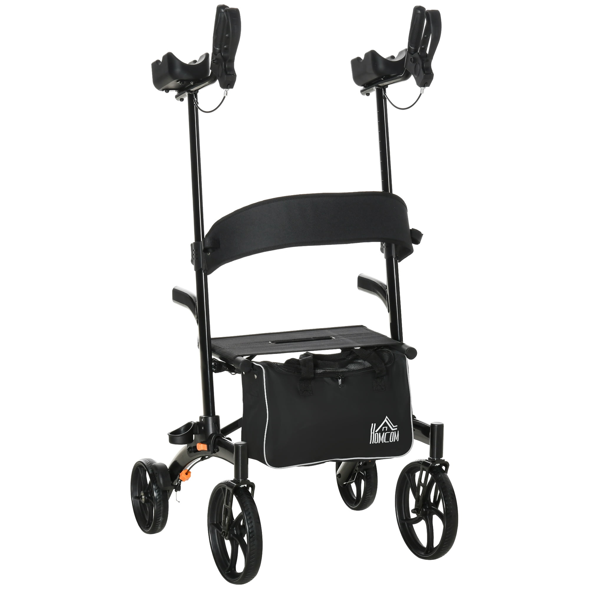 HOMCOM Aluminum Forearm Rollator Walker for Seniors and Adults with 10 ...