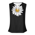 thumbnail image 4 of 50% off Clear! safuny Women's Loose Tank Tops Clearance Floral Polka Dot Print V Neck Button Casual Trendy Camisole Sleeveless Clothing Summer Beach Holiday White XXL, 4 of 4