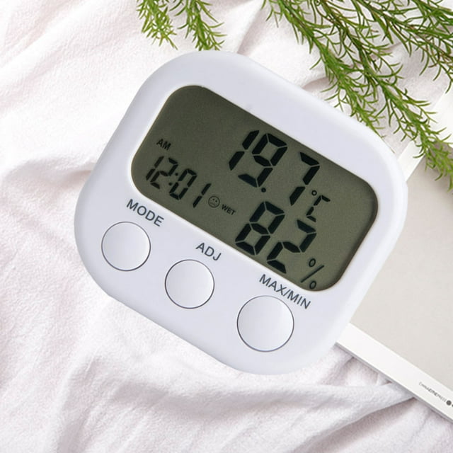 CHICHUMID Rectangular Digital Hygrometer 1Pcs for Indoor Environment with Temperature Display