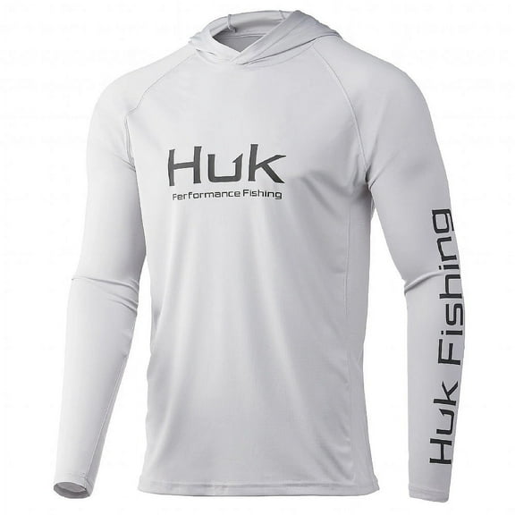 HUK Vented Pursuit Hoodie Oyster, Small