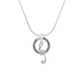thumbnail image 2 of Delight Jewelry Silvertone Long Curly Clef Silvertone Grandmother Ring Charm Necklace, 18", 2 of 4