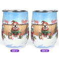 thumbnail image 2 of Merry Christmas Woofmas Xmas Noel Bulldog Elf Candy Cane Snow 12oz Stainless Steel Wine Tumbler Insulated Cup with Lid Dog Lover Gifts Idea - 13017, 2 of 5