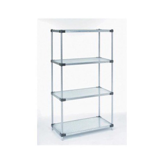 Nexel Industries 24487SZ 24 x 48 x 74 in. Solid 4 Shelf Unit, Galvanized