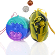 ZIMFANQI Pop on It Fidget Toys Purse for Girls Pop Its Bag Simple Dimple Sensory Toy Mini Pop Bags Rainbow Push Poppers Bubble Small Popit Coin Purse Kids Boys Christmas Party Favors Gifts, 2 Pack