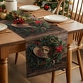 thumbnail image 2 of Burlap Table Runner 70 Inches Long,Christmas Wreath Star Western Cowboy Hat Non-Slip Kitchen Table Runners for Dining Room Everyday Use Party Table Decorations Farmhouse Wood Grain, 2 of 9