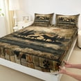 thumbnail image 3 of jejeloiu Jungle Deer Elk Full Size Sheets,Old Barn Door Bed Sheets,Retro Rustic Flowers Sheet Sets For Men Women,Microfiber Bedroom Decor,4-Piece, 3 of 7
