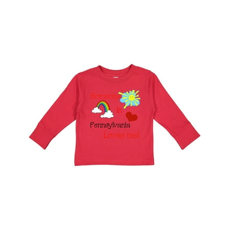 

Inktastic Someone in Pennsylvania loves me! Gift Toddler Boy or Toddler Girl Long Sleeve T-Shirt