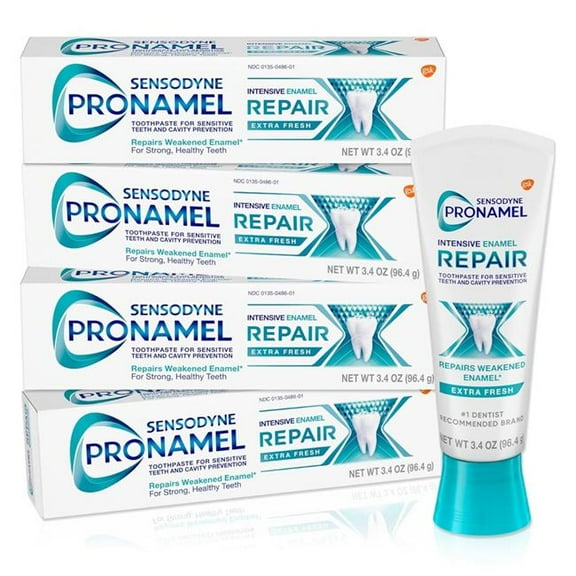 Sensodyne HD-4Repair 4-Pack Sensodyne Pronamel Intensive Enamel Repair Toothpaste for Sensitive Teeth, to Reharden and Strengthen Enamel, Extra Fresh - 3.4oz