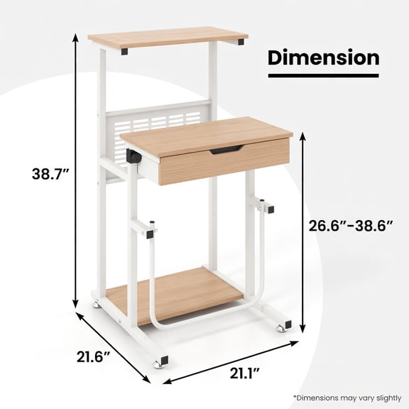 Resenkos Standing Desk for Small Space Sit Stand Desk with Height Adjustable Desktop
