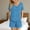 Light Blue, variant on Goodtrade8 Woman Pajamas Sets with Pocket Petite Sleepwear Printed V-Neck Casual Short Sleeve Womens Pjs