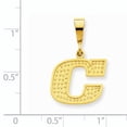 thumbnail image 2 of 14k Yellow Gold Polished Texture Finish Letter C Initial Charm Pendant, 2 of 2