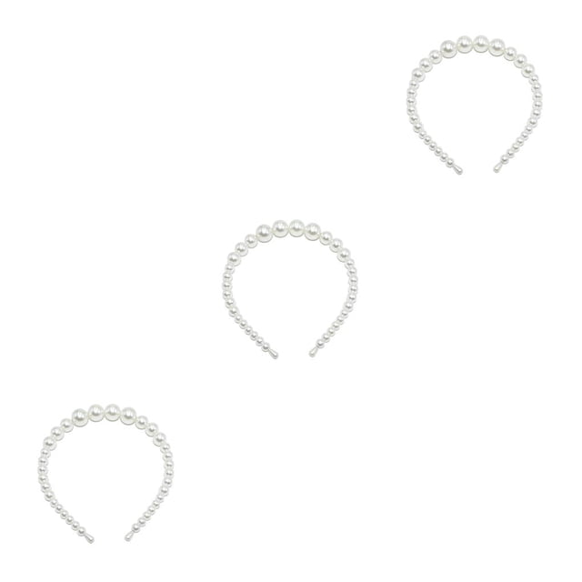 Minnieouse Exquisita perla diadema resistente al desgaste Universal estilo Simple Chic Scrunchie titular Tiaras para mujeres 18mm,4 perlas grandes Type1 NO1
