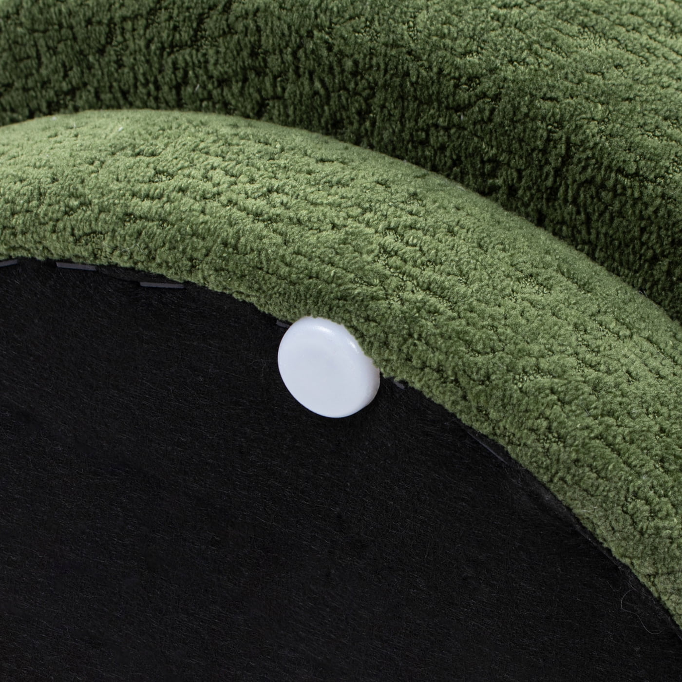Jennifer Taylor Home Fuji 15" Mushroom Footstool Ottoman, Moss Green Fleeced Teddy