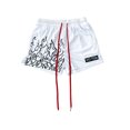 thumbnail image 1 of Txlixc Pantalones deportivos para hombre, pantalones cortos de malla con cordón y bolsillos para adultos con diseño de llamas y letras Txlixc  Casual, 1 of 4