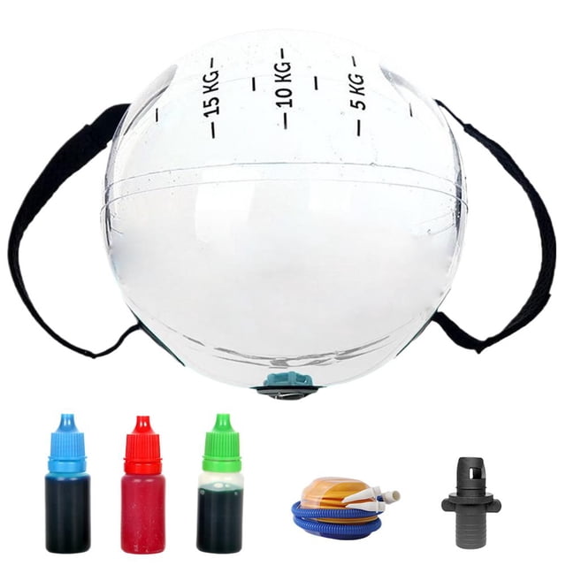 FROVOL Heavy Bag Ball,Adjustable Training Ball,Weighted Inflatable Water Trainer,Portable Fitness E and Balance Ball Core