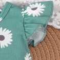 thumbnail image 5 of NOLDARES Newborn Baby Girl Shorts Set Little Cutie Outfits Short Sleeve Romper Frill Trim Shorts(Green,6-9 Months), 5 of 7