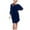 Navy, variant on ICHUANYI New Trending Womens Dress Casual Solid Crew Neck Long Sleeve Mini Dresses Summer
