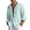 Green, variant on Men's Casual Loose Fit Striped Long Sleeve Button Down Shirt, Turn Down Collar Top for Spring Fall Daily Outfits, Soft Breathable Cotton Fabric, Relaxed and Comfortable Blue L