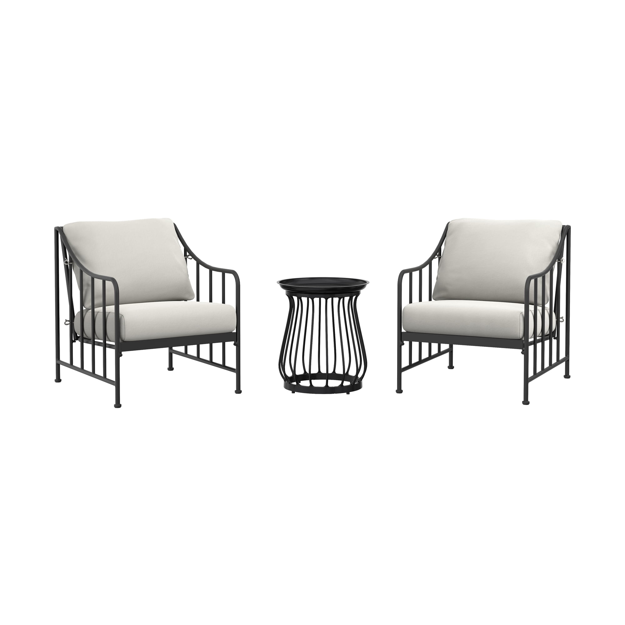 Better Homes & Gardens Aubrey 3-Piece Stationary Chat set, Cream
