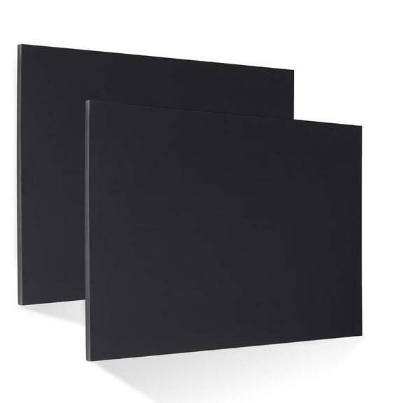 2Pcs 1/4 Inch Thick HDPE Sheet 12 x 8 Inches High Density Polyethylene Sheets Rectangle Solid Plastic Board for Industrial Projects Engineering Home Decoration DIY Crafts Black