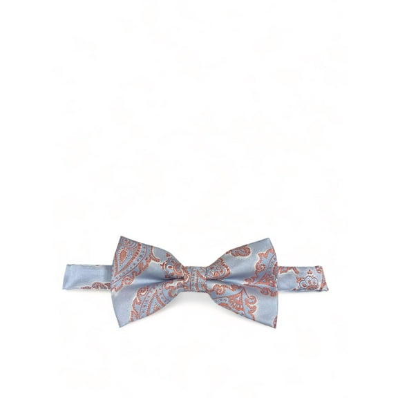 Light Blue Formal Paisley Bow Tie