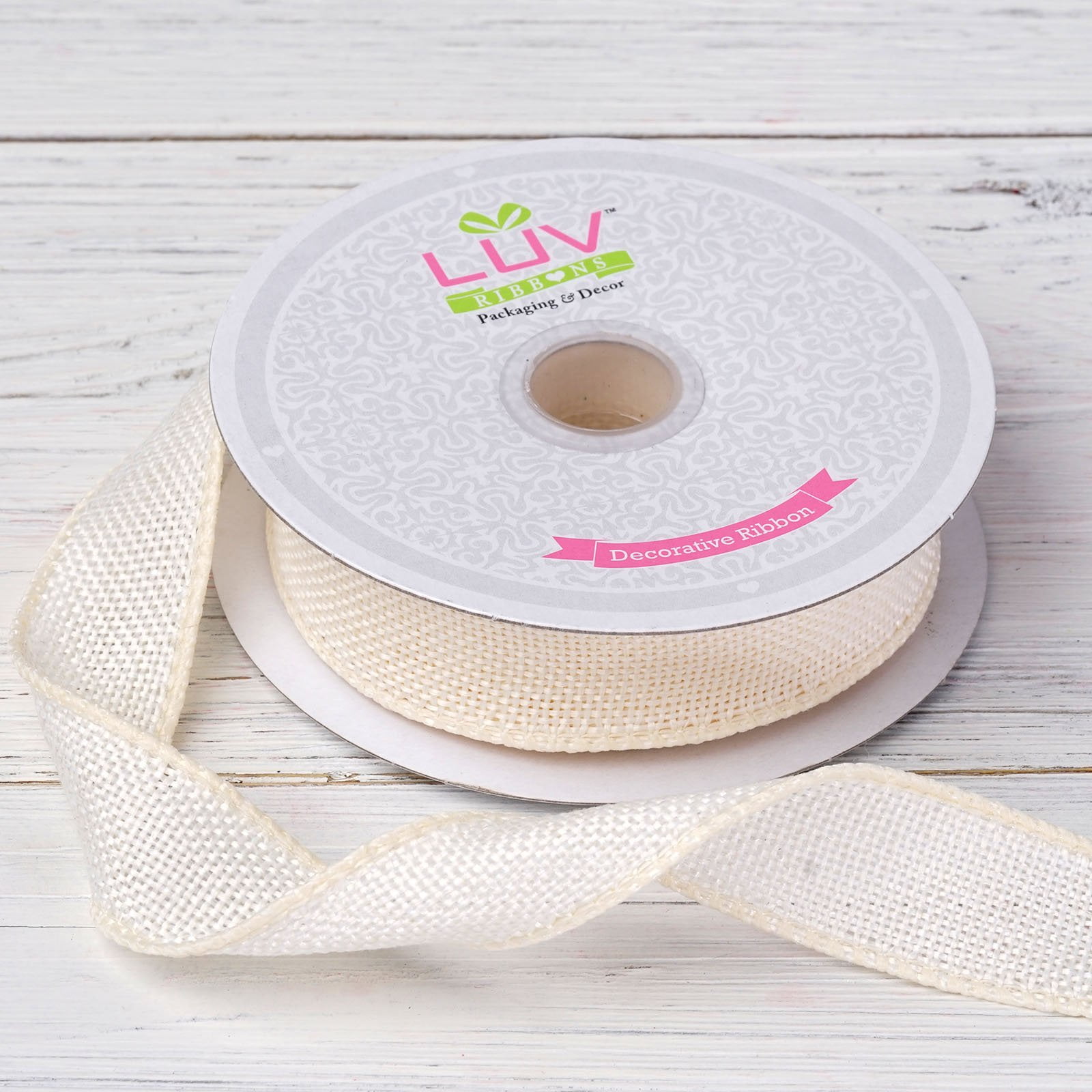 ivory burlap ribbon