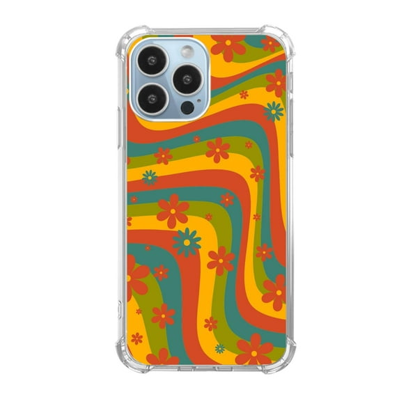 Retro 70s Case for iPhone 12 Pro Max,Aesthetic Art Design Pattern TPU Shock-proof Cover Case