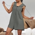 thumbnail image 3 of lcziwo Rompers for Women 2025 Comfy Athletic Workout Sweatshirt Romper Summer Sleeveless Half Zip Up Hooded Tank Jumpsuits with Pockets Sales Prime Dark Gray M, 3 of 9
