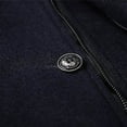 thumbnail image 6 of Men's Coat Warm Winter Jacket Mid Length Casual Stand Collar Solid Color Side Slit Pocket Cardigan Jacket Outwear, 6 of 9