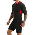 thumbnail image 3 of TiaoBug Mens One Piece Wetsuit Half Sleeve Leotard Swimsuits Diving Surfing Snorkeling Swimming Red XXL, 3 of 7